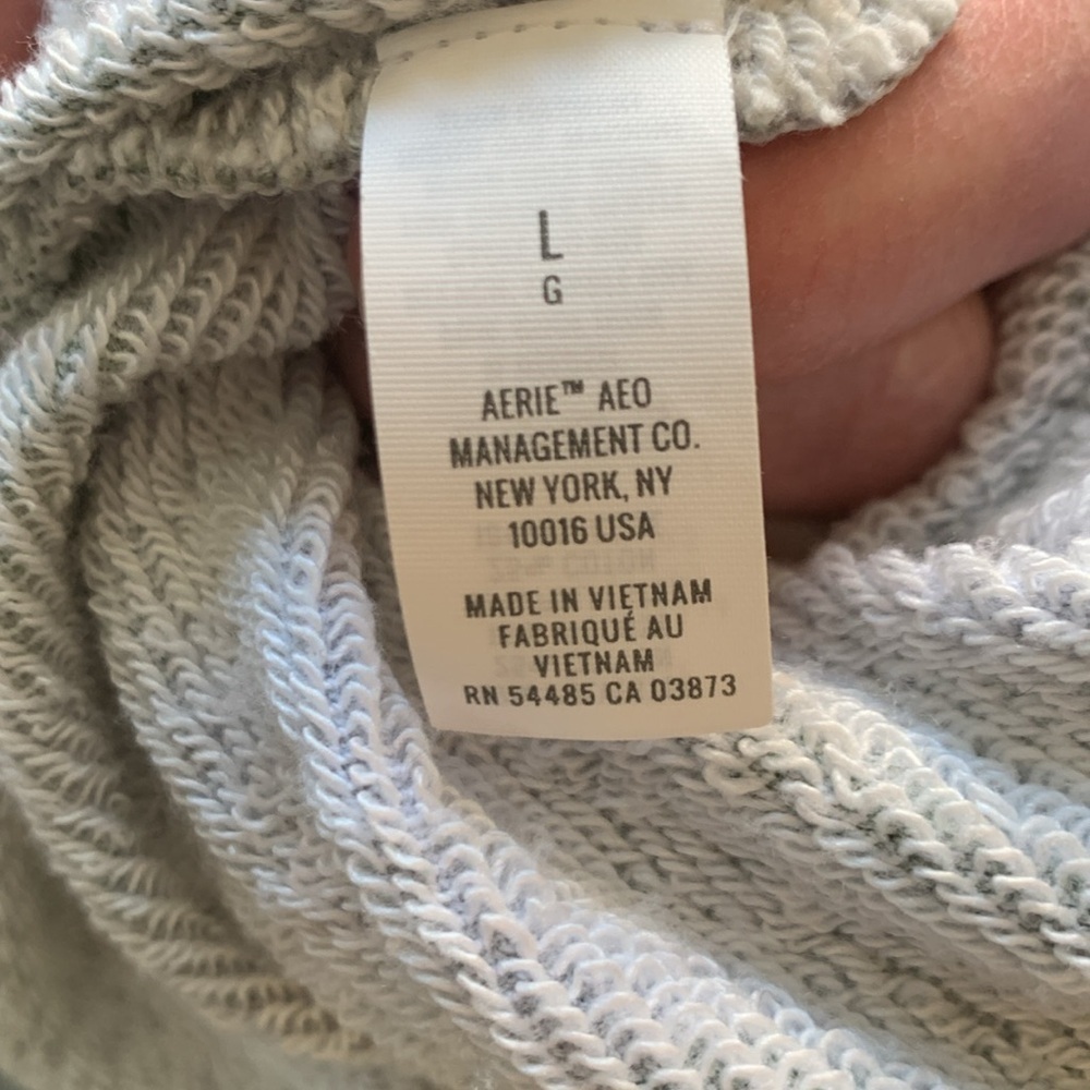 Aerie sz L camouflage 3/4 zip raw hem pullover - Picture 4 of 6